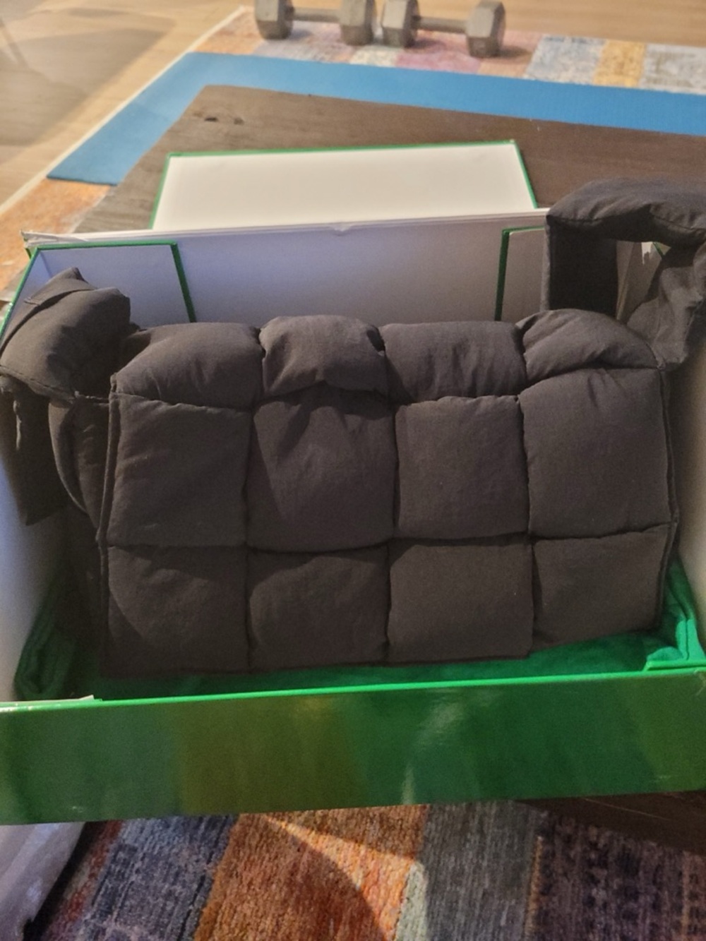 Bottega Veneta Black Padded Cassette Shoulder Bag